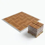 Package 500 m² : plateforme assemblée et palette de dalles filmée